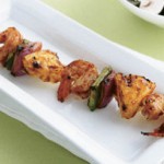 Brochettes de crevettes barbecue  l'ananas