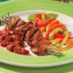 Brochette d'agneau marin aux tomates sches