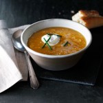 Potage à la courge musquée et maïs à l'érable