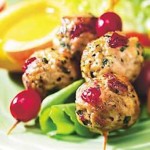 Boulettes de porc hach aux fruits, sauce aux pches