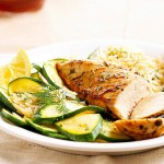 Poulet aux fines herbes, Orzo, et courgettes