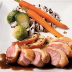 Poitrine de canard, sauce demi-glace aux pommes