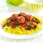 Courge spaghetti aux boulettes de viande