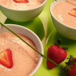 Soupe froide  la crme et aux fraises