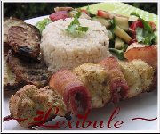 Brochette de poulet au bacon