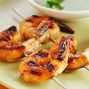 Brochettes de crevettes d'Extrme-Orient 