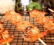 Brochettes de crevettes teriyaki