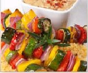 Brochettes de légumes menthe et cumin