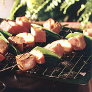 Brochettes au jambon et  la nectarine