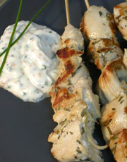 Brochettes de poulet dijonnaises