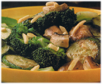 Brocoli, concombre et champignons à la sauvette