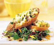 Bruschetta aux courgettes gratine au fromage Suisse canadien