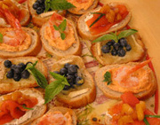 Canapés de saumon fumé au chutney de mangue