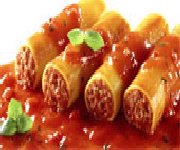 Cannellonis au reste de jambon et sauce spaghetti