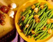 Champignons et haricots verts au beurre