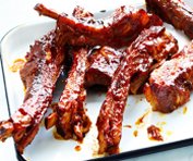 Ctes de porc braises avec glaage barbecue