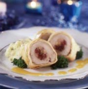 Filet de porc farci aux canneberges et aux noix, pâte en phyllo