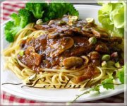 Escalopes de veau, sauce poivre-champignons