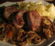 Filet de porc en mdaillons et ses champignons