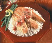 Filets de poulet avec sauce aux canneberges et à la moutarde