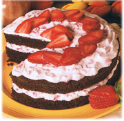 Gâteau au chocolat et aux fraises