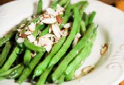 Haricots verts avec amandes grilles