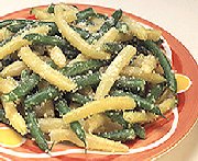 Haricots verts et jaunes au parmesan