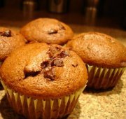 Muffins aux bananes et aux grains de chocolat