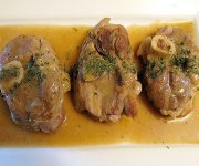 Jarrets de porc (osso bucco) - sauce au Jack Daniels