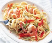 Linguine aux crevettes  l'ail