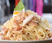 Linguines carbonara au poulet