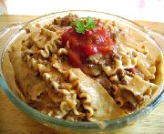 Macaroni au boeuf à la salsa