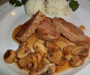 Médaillons de porc, sauce demi-glace