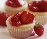 Mini gteaux au fromage et fraises