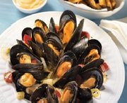 Moules jardinières au pesto