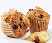 Muffins aux bananes, au son et aux canneberges