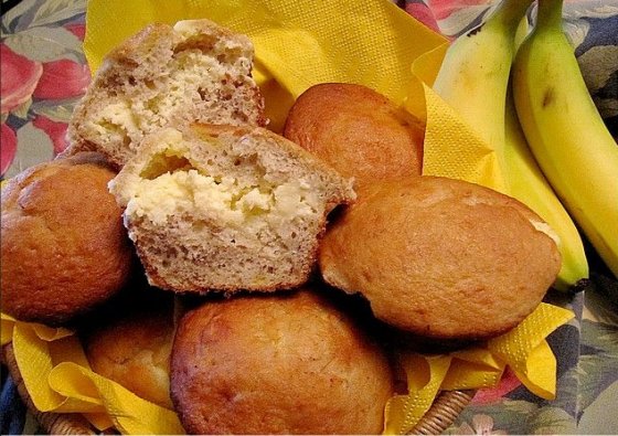 Muffins aux bananes et fromage à la crème