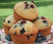 Muffins aux canneberges et bleuets