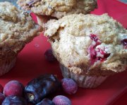 Muffins aux dattes et canneberges garniture strusel