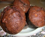 Muffins aux bananes double chocolat