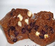 Muffins double chocolat aux bleuets