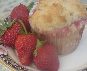 Muffins aux fraises et fromage en crème