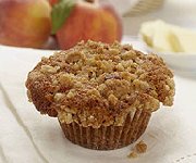 Muffins streusel aux pêches