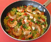 Paella rapide aux crevettes