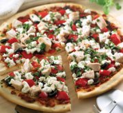 Pizza au poulet et pesto