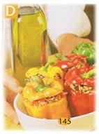 Poivrons farcis au riz arborio et aux champignons