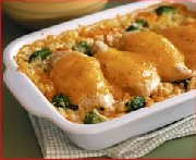 Poulet et riz crémeux au four