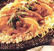 Poulet glacé avec riz basmati à l'orange