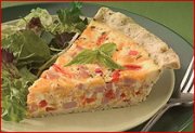 Quiche au jambon et poivron  la crme sure