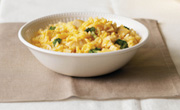 Riz au brocoli et au fromage avec dinde